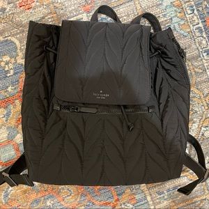 (NEW!) Kate Spade Black quilted canvas backpack